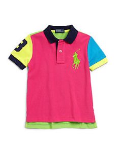 Ralph Lauren Toddlers & Little Boys Colorblocked Polo Shirt   Regatta Pink