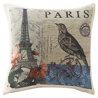 18 Euro Paris Print Polyester Decorative Pillow With Insert