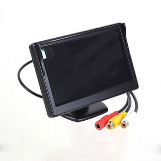 5.0 LED Display Screen Car Rear View Stand Security Monitor   Black (480 x 234 Pixels)