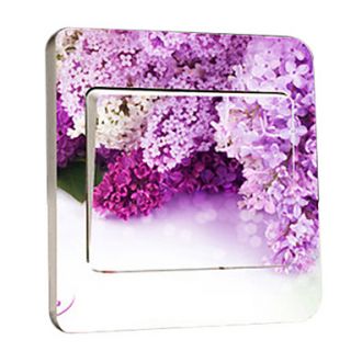 Floral Purple Light Switch Stickers, Removable Stickers