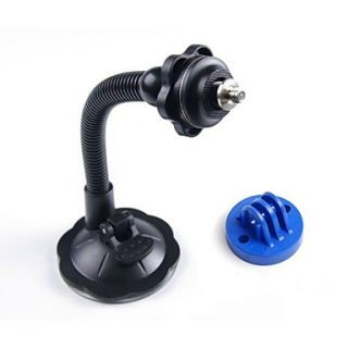 Universal 360 Degree Rotational Car Mount Holder with Suction Cup and Blue GoPro Adapter for GoPro Camera