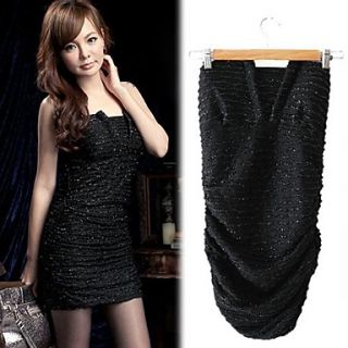 New Fashion Womens Sexy Black Slim Strapless Dress Evening Cocktail Party
