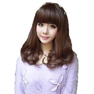 Fluffy Pear Curly Hair Synthetic Full Bang Wigs 3 Colors Available