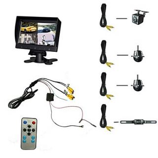 7 Car Monitor with Four Build in Splitter Display Function and Four Cameras