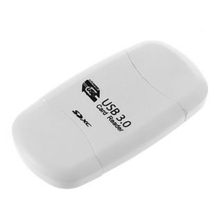 USB 3.0 High Speed Memory Card Reader (White)