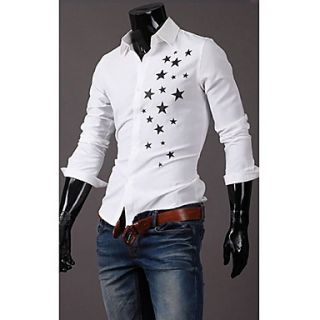 Mens Stand Collar Star Print Shirt