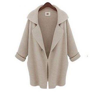 Womens Spring WomenS Knitwear Stitching Woollen Coat