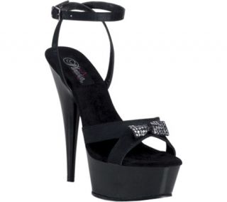 Womens Pleaser Delight 636   Black Satin/Black Dress Shoes