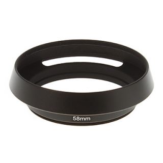 58mm Hollow out Lens Hood for Camera (Black)