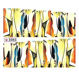 1PCS Oil Painting Abstract Pattern Water Transfer Print Nail Art Sticker Decal