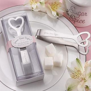 Amasra Gimme Some Sugar Stainless Steel Heart Themed Sugar Tongs