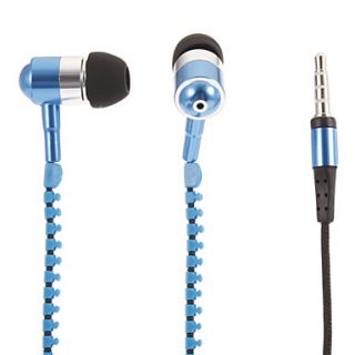 HXT 2045 Zipper Style In Ear Headphone with Mic for Mobilephone(Blue)