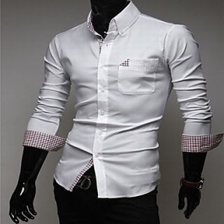 Mens Check Pattern Embellishment Slim Shirt