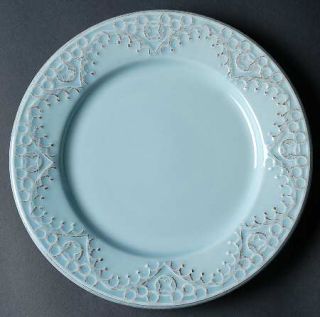 Matceramica Batalha Blue Dinner Plate, Fine China Dinnerware   All Blue,Embossed