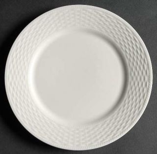 Tabletops Unlimited Basketweave Salad Plate, Fine China Dinnerware   All White,B
