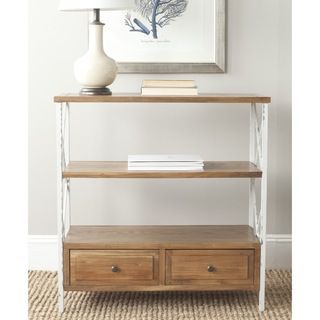 Safavieh Oak Console (OakMaterials Elm/ pine woodDimensions 34.8 inches high x 33.9 inches wide x 15.2 inches deepThis product will ship to you in 1 box.Assembly required )