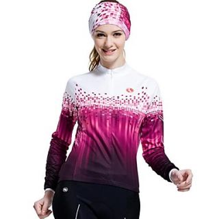 SK Womens Spring And Summer Polyester Forest green And Fuchsia Cycling Jerseys With Long Sleeve