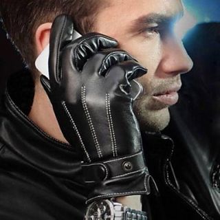 Winter Mens Faux Leather Gloves