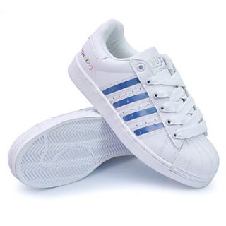 Unisex Blue And White Microfiber PU Leather Casual Running And Tennis Shoes