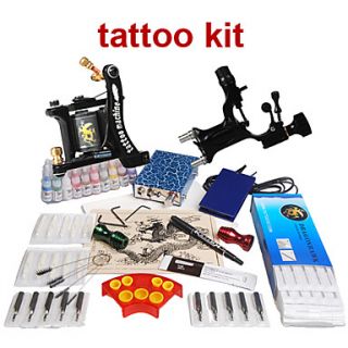 Tattoo Kits 2 New Machine Gun Power Needles 20 Ink
