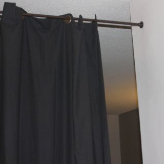 Black Tension Rod Room Divider Kit   No Drill Required   KSB8 TR, 10W x 8H ft.