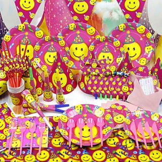 Smiling Face Birthday Party Supplies   Set of 84 Pieces