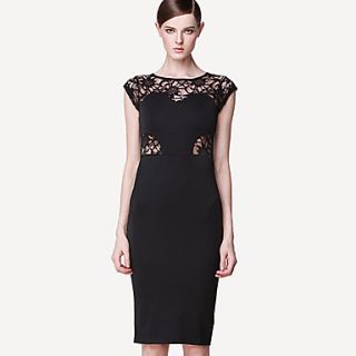 Missmay Womens Lace Split Joint Front High Waist Bodycon Party Pencil Dress