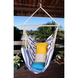  Breeze Stripe Hand Woven Brazilian Fabric Hammock Chair Multicolor  