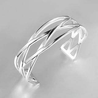 High Quality European Silver Silver Plated Irregular Pierced Cuffed Bracelets