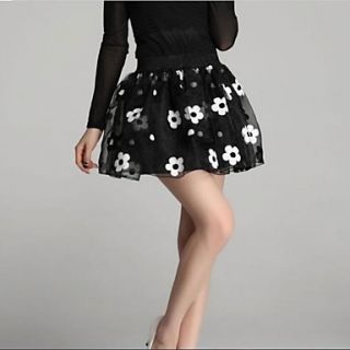 Womens Sweet Flower Print Mini Skirt
