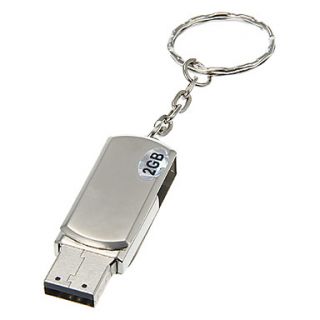 2G Metal Material Rotating with Keychain USB Flash Drive