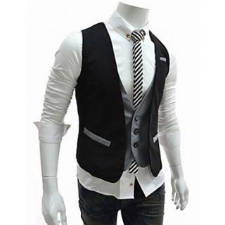 Mens Stylish Contrast Color Slim Suit Vest
