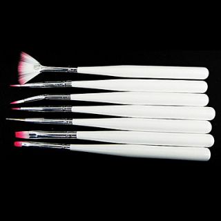 7PCS Nail Art Brushes With White Handle
