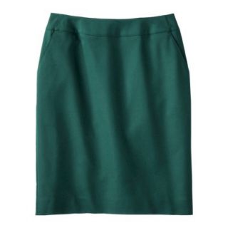Merona Womens Doubleweave Pencil Skirt   Green Marker   8