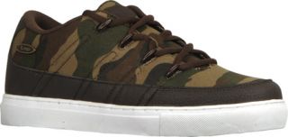 Mens Lugz Pronto LO   Dark Brown/Forest Camouflage/White Canvas Lace Up Shoes