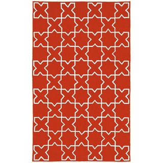 Hand tufted Red Tiles Rug (36 X 56)