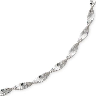 18 Pave Twist Herringbone Sterling Silver, Womens