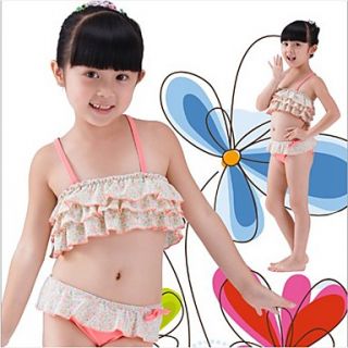 Girls Flower Print Contryside Style Swimwear