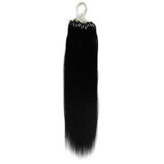 22Inch 1Pcs Remy Loops Micro Rings Beads Tipped Straight Hair Extensions More Dark Colors 100s/pake 0.5g/s