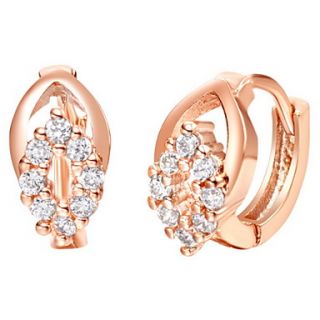 Special Gold Or Silver Plated With Cubic Zirconia Oval Womens Earrings(More Colors)