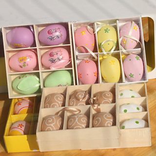 2H Plastic Festival Gift Easter Eggs 6Pcs/set(Random Color)