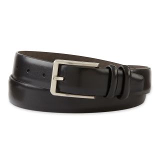 CLAIBORNE Black Leather Belt w/Double Keep, Mens