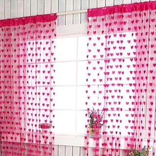 Fabric Hearts in French Style Curtain Line   Two Colors Available (39W × 78L)
