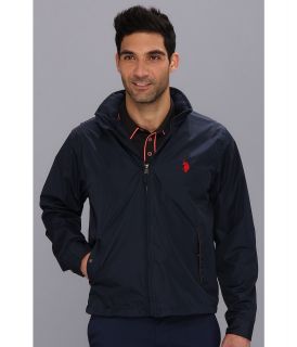 U.S. Polo Assn Fleece Lined Golf Jacket with PU Piping Mens Jacket (Navy)