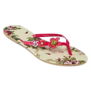 Mixit Ditsy Floral Flip Flops, White, Womens