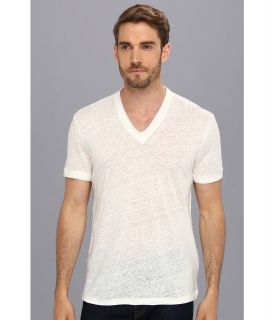 John Varvatos Collection Short Sleeve Linen V Neck K736Q1 Mens T Shirt (Bone)