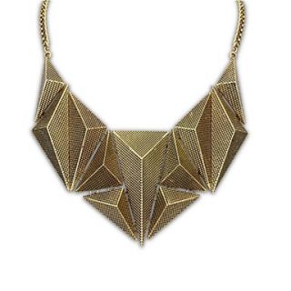 European Punk Style (3D Geometry) Alloy Plated Lady Chain Statement Necklace (1pc)