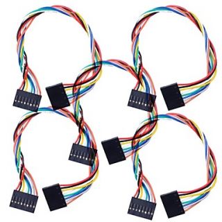 8 PIN Dupont Wire Female Connector 200mm Length 2.54mm Pitch   Multicolor (5Packs)
