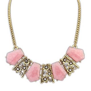 European Style Fashion Resin and Plated Alloy Florals Chain Statement Necklace (More Colors) (1 pc)