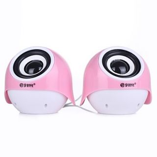 Music f High Quality Stereo USB 2.0Multimedia Speaker V 23(White Pink)